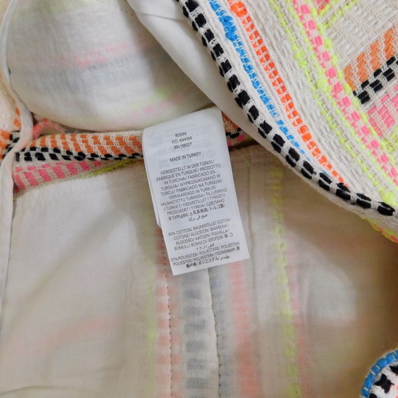 NWT!! BODEN Textured Stripe Shorts Neon Colorful Pockets Linen Pockets Size 8 - Picture 14 of 16
